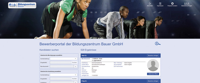 Das Bewerberportal der Bildungszentrum Bauer GmbH Das Bewerberportal der Bildungszentrum Bauer GmbH